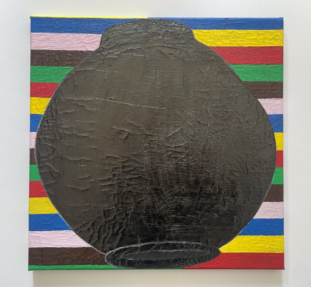  Jar series #18 by Hoon Cho, acrylic, ink, fabric paint on canvas